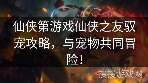 仙侠第游戏仙侠之友驭宠攻略，与宠物共同冒险！