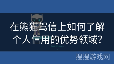 在熊猫驾信上如何了解个人信用的优势领域？