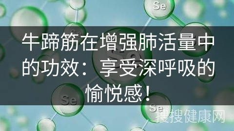 牛蹄筋在增强肺活量中的功效：享受深呼吸的愉悦感！