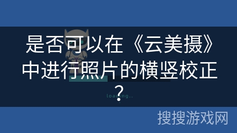 是否可以在《云美摄》中进行照片的横竖校正？