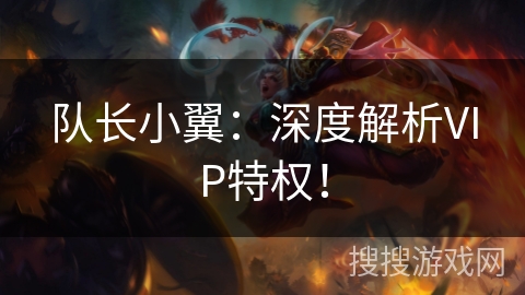队长小翼:深度解析VIP特权! 队长小翼:深度解析VIP特权!
