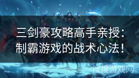 三剑豪攻略高手亲授：制霸游戏的战术心法！