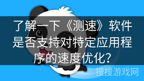 了解一下《测速》软件是否支持对特定应用程序的速度优化？