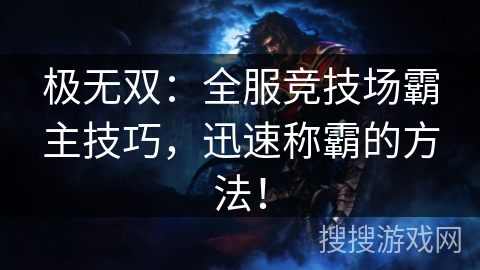 极无双：全服竞技场霸主技巧，迅速称霸的方法！