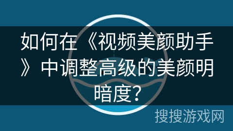 如何在《视频美颜助手》中调整高级的美颜明暗度？
