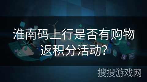 淮南码上行是否有购物返积分活动？