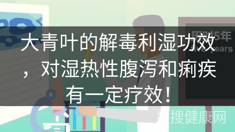 大青叶的解毒利湿功效，对湿热性腹泻和痢疾有一定疗效！