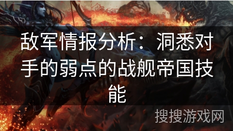 敌军情报分析:洞悉对手的弱点的战舰帝国技能 敌军情报分析:洞悉对手的弱点的战舰帝国技能