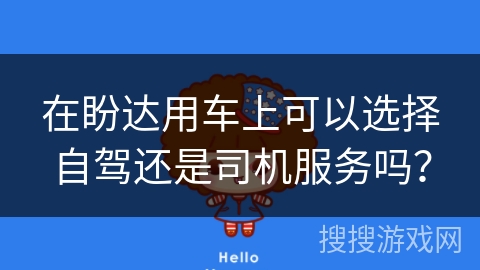 在盼达用车上可以选择自驾还是司机服务吗？
