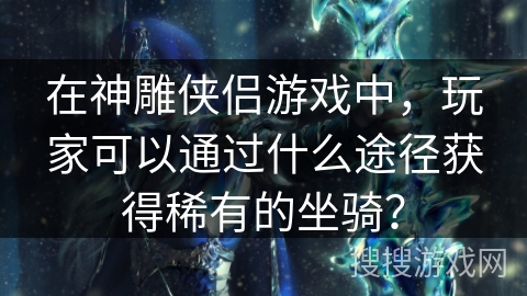 在神雕侠侣游戏中，玩家可以通过什么途径获得稀有的坐骑？