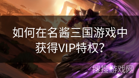如何在名酱三国游戏中获得VIP特权？