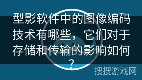 型影软件中的图像编码技术有哪些，它们对于存储和传输的影响如何？