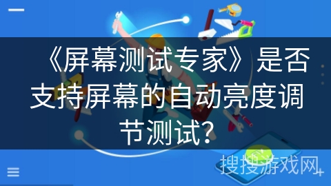 《屏幕测试专家》是否支持屏幕的自动亮度调节测试？