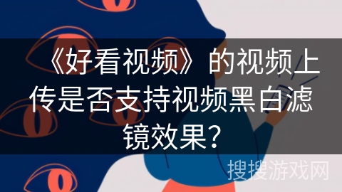 《好看视频》的视频上传是否支持视频黑白滤镜效果？