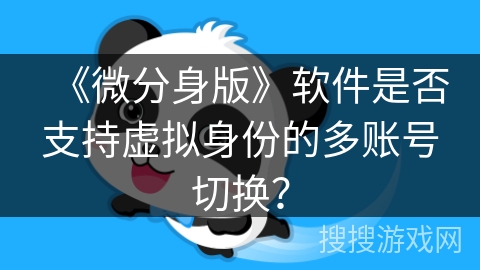 《微分身版》软件是否支持虚拟身份的多账号切换？