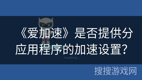 《爱加速》是否提供分应用程序的加速设置？