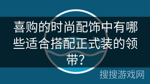 喜购的时尚配饰中有哪些适合搭配正式装的领带？