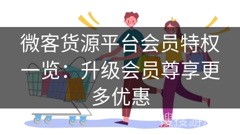 微客货源平台会员特权一览：升级会员尊享更多优惠