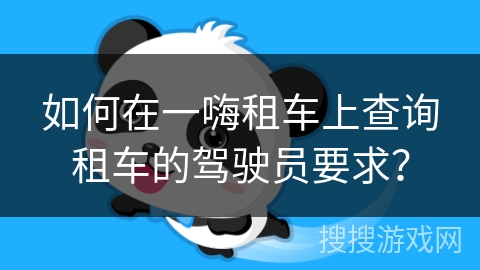 如何在一嗨租车上查询租车的驾驶员要求？