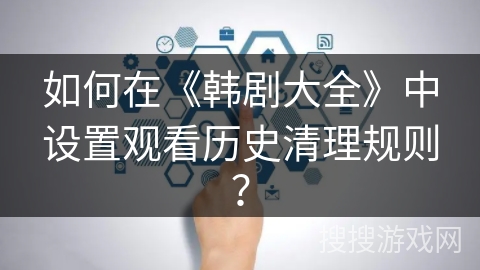 如何在《韩剧大全》中设置观看历史清理规则？