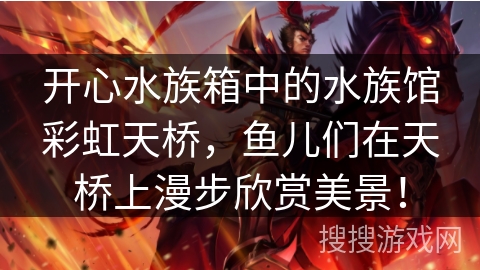 开心水族箱中的水族馆彩虹天桥，鱼儿们在天桥上漫步欣赏美景！