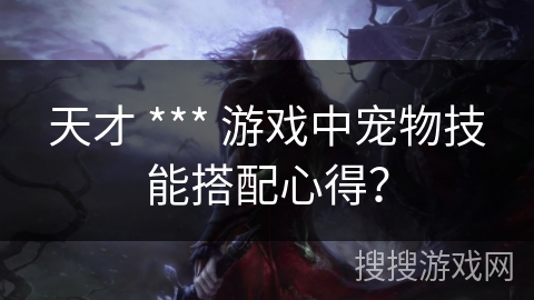 天才 *** 游戏中宠物技能搭配心得？