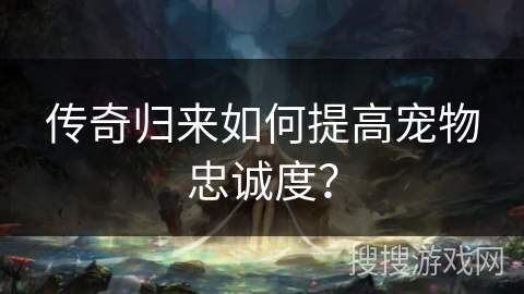 传奇归来如何提高宠物忠诚度？