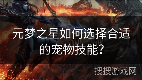元梦之星如何选择合适的宠物技能？