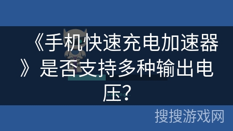 《手机快速充电加速器》是否支持多种输出电压？