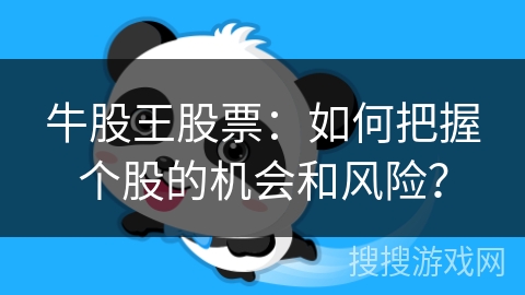 牛股王股票：如何把握个股的机会和风险？