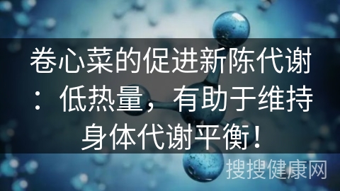 卷心菜的促进新陈代谢：低热量，有助于维持身体代谢平衡！