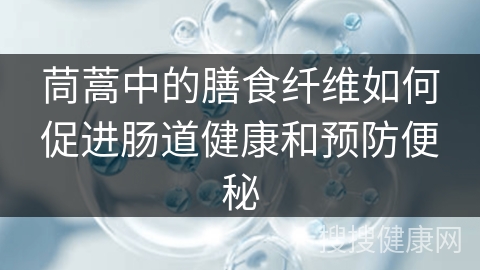 茼蒿中的膳食纤维如何促进肠道健康和预防便秘