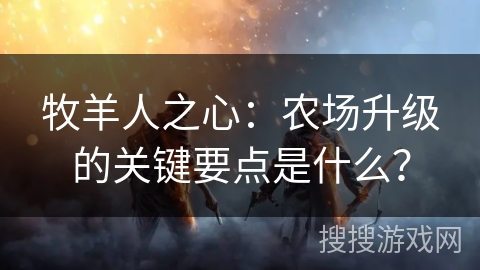 牧羊人之心：农场升级的关键要点是什么？