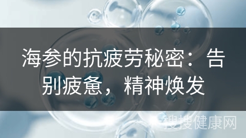 海参的抗疲劳秘密：告别疲惫，精神焕发