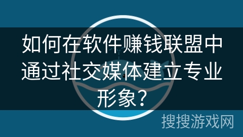 如何在软件赚钱联盟中通过社交媒体建立专业形象？