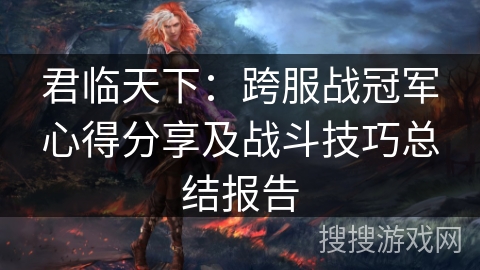 君临天下：跨服战冠军心得分享及战斗技巧总结报告