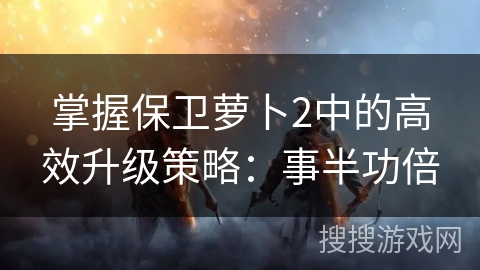 掌握保卫萝卜2中的高效升级策略：事半功倍