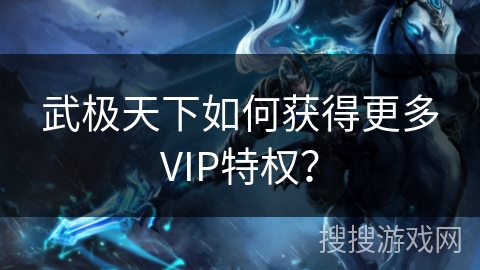 武极天下如何获得更多VIP特权？