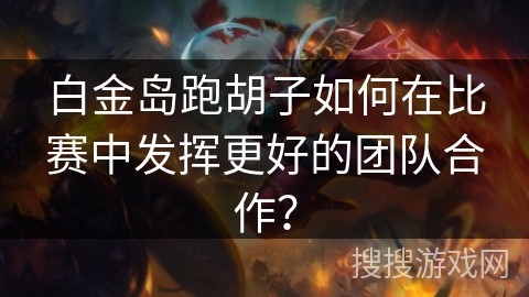 白金岛跑胡子如何在比赛中发挥更好的团队合作？