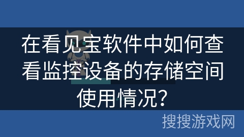 在看见宝软件中如何查看监控设备的存储空间使用情况？