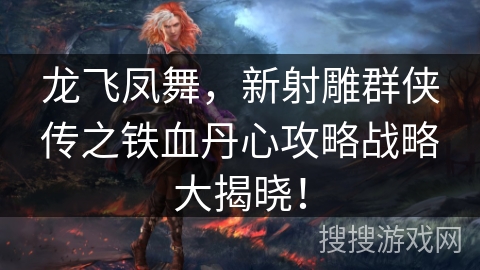 龙飞凤舞，新射雕群侠传之铁血丹心攻略战略大揭晓！