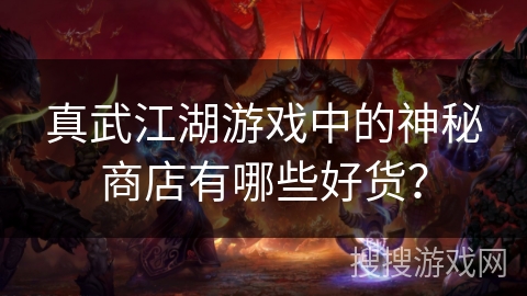 真武江湖游戏中的神秘商店有哪些好货？