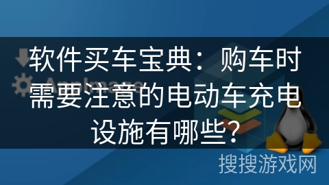 软件买车宝典：购车时需要注意的电动车充电设施有哪些？