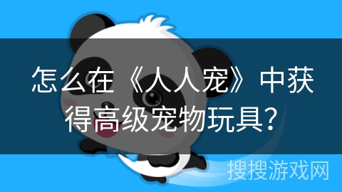 怎么在《人人宠》中获得高级宠物玩具？