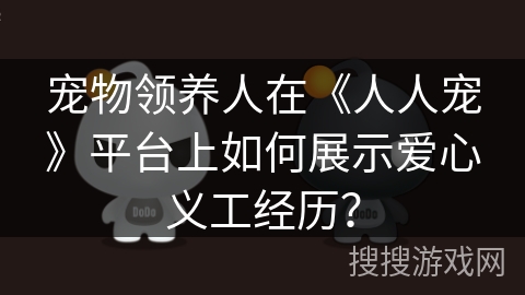 宠物领养人在《人人宠》平台上如何展示爱心义工经历？