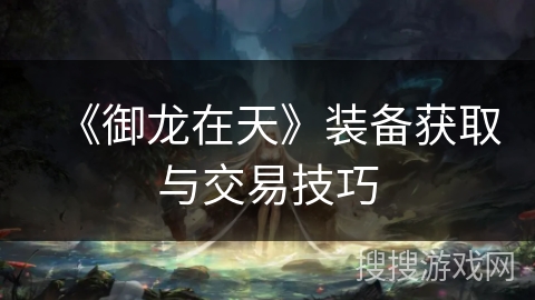《御龙在天》装备获取与交易技巧