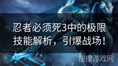 忍者必须死3中的极限技能解析，引爆战场！