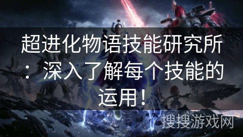 超进化物语技能研究所：深入了解每个技能的运用！