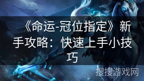 《命运-冠位指定》新手攻略：快速上手小技巧