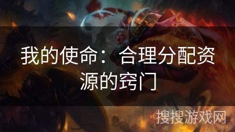 我的使命：合理分配资源的窍门